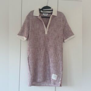 Thom Browne Textured Red and White Dress